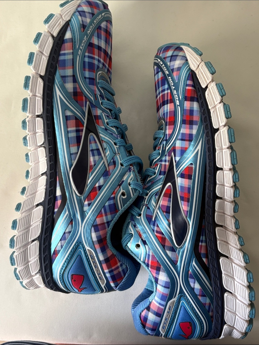 Brooks “Nantucket” Adrenaline 16 Boston Marathon Plaid Running Shoes - Picture 11 of 16